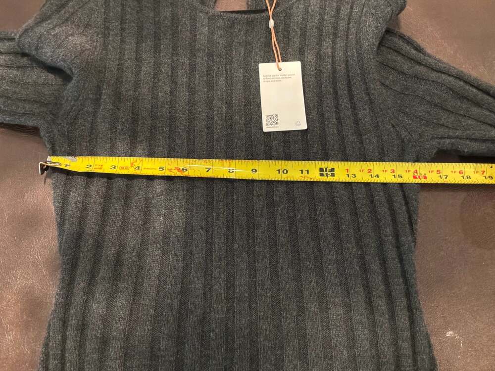 Quince 100% Mongolian Cashmere Ribbed Fit & Flare Dress